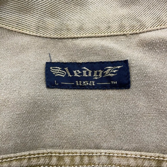 Sledge Jean Jacket Olive Green Distressed Vintage Y2K - Picture 8 of 8